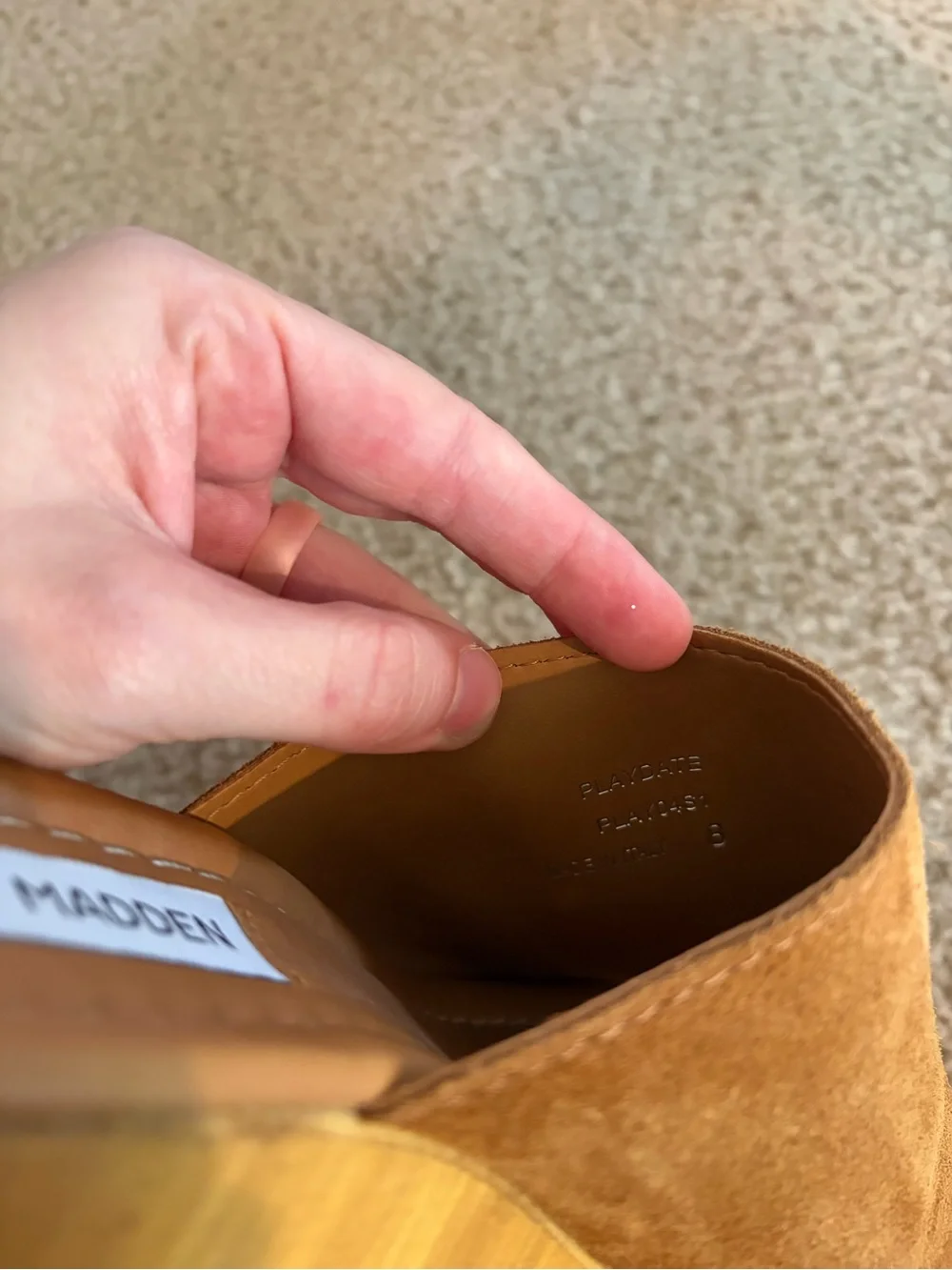 Steve Madden Tan Suede Platform Mule Size 8